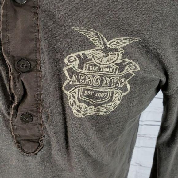 Aeropostale Men's Distressed Long Sleeve Pullover Thermal Shirt Size Small - Picture 4 of 8